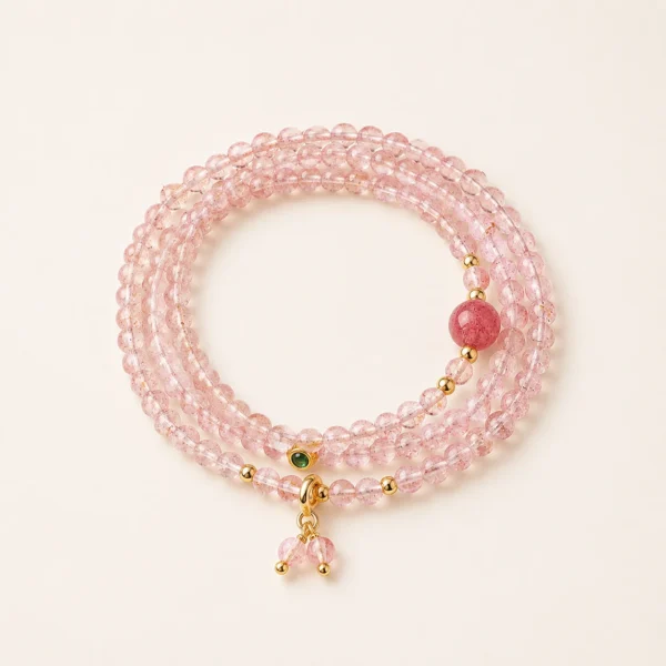 Strawberry Quartz 4mm Bracelet for Love & Joy