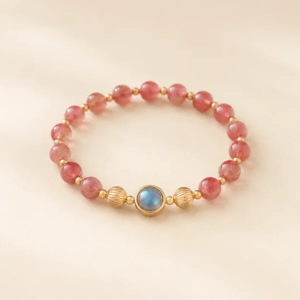 Boho Strawberry Quartz Bracelet for Love & Joy