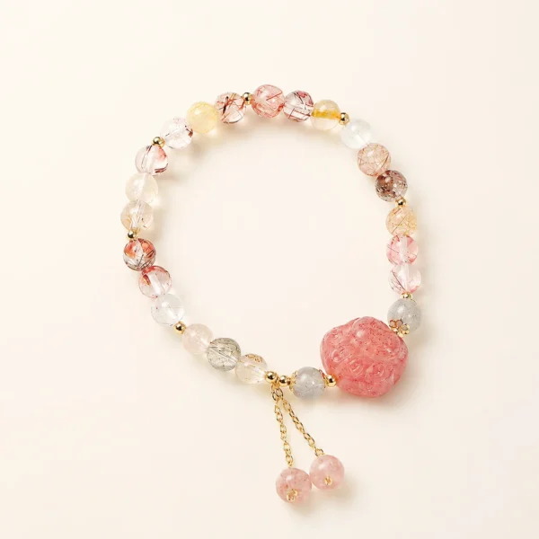 Refined Strawberry Quartz Bracelet for Love & Joy