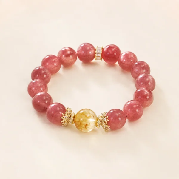 Artisan Strawberry Quartz Bracelet No.2 for Love & Joy