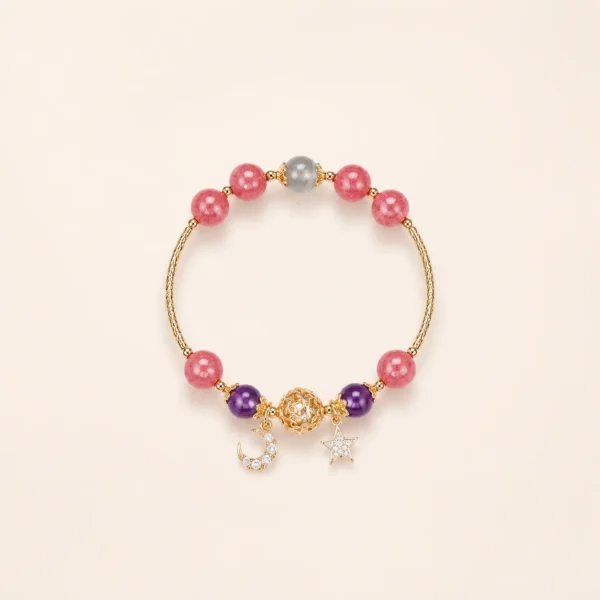 Dainty Strawberry Quartz Bracelet for Love & Joy