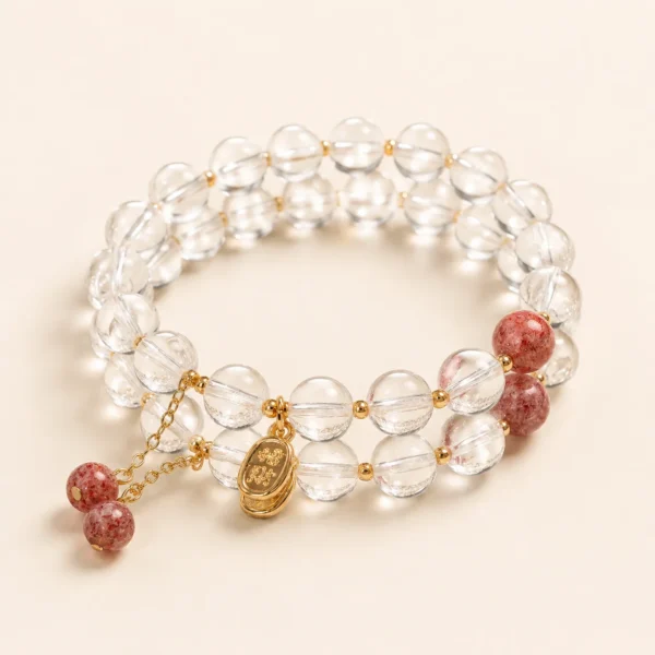 Natural Strawberry Quartz Bracelet for Love & Joy