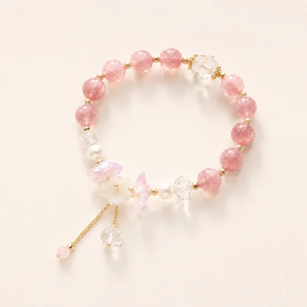 Serene Strawberry Quartz Bracelet for Love & Joy