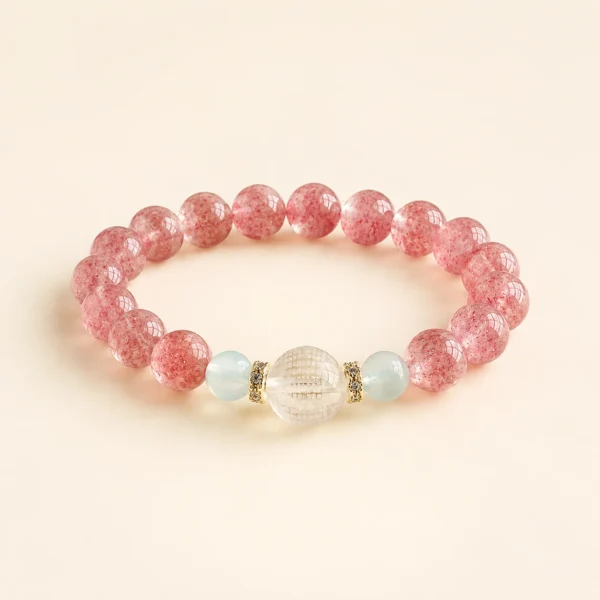 Artisan Strawberry Quartz Bracelet for Love & Joy