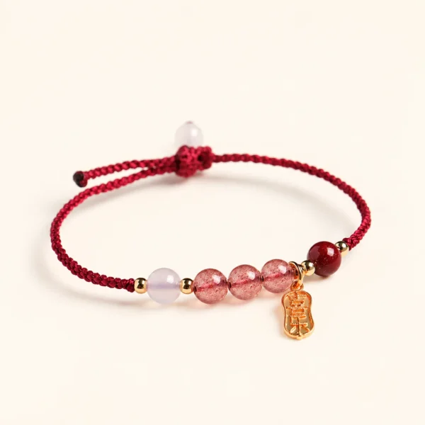 Strawberry Quartz & Agate Bracelet for Love & Joy