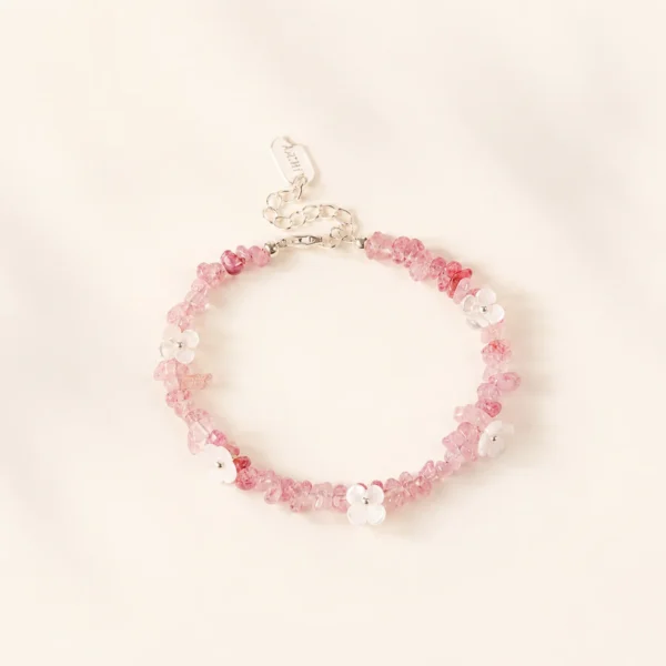 Handcrafted Strawberry Quartz Bracelet No.2 for Love & Joy