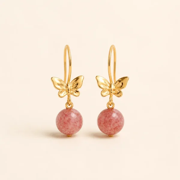 Strawberry Quartz Earrings for Love & Joy