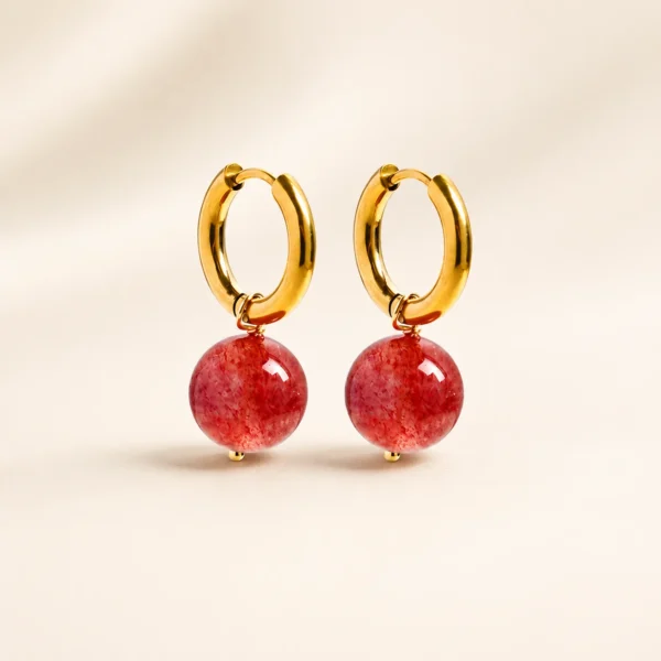 Artisan Strawberry Quartz Earrings for Love & Joy