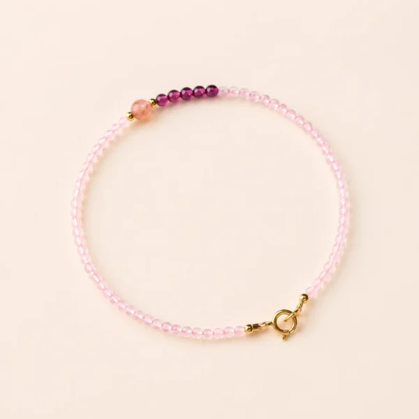 Classic Strawberry Quartz Faceted Bracelet for Love & Joy