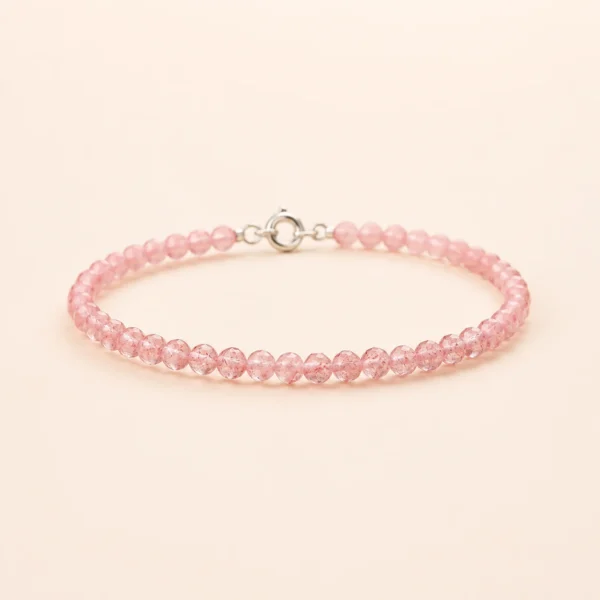 Classic Strawberry Quartz Faceted 3mm Bracelet for Love & Joy