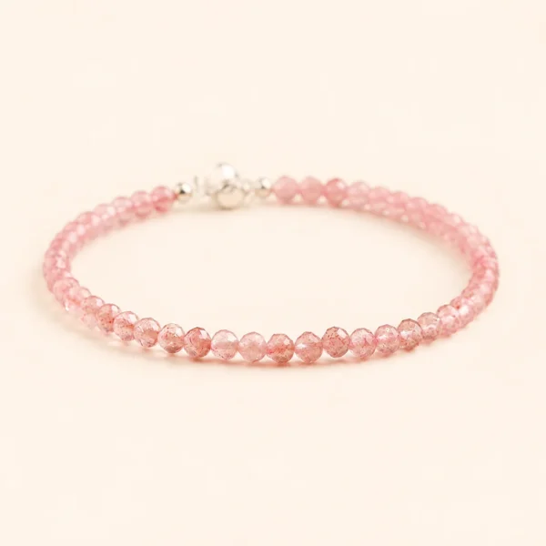 Strawberry Quartz Faceted 3mm Bracelet for Love & Joy