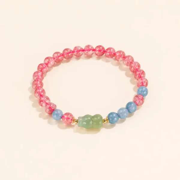 Strawberry Quartz Gourd & Aventurine Bracelet for Love & Joy
