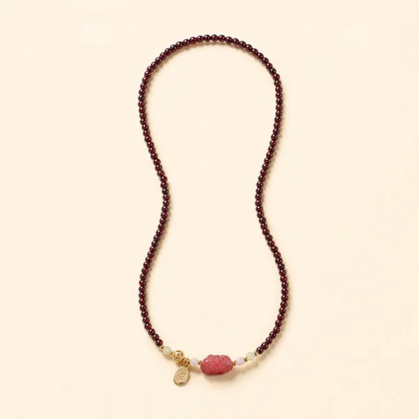 Strawberry Quartz & Garnet Bracelet for Love & Joy