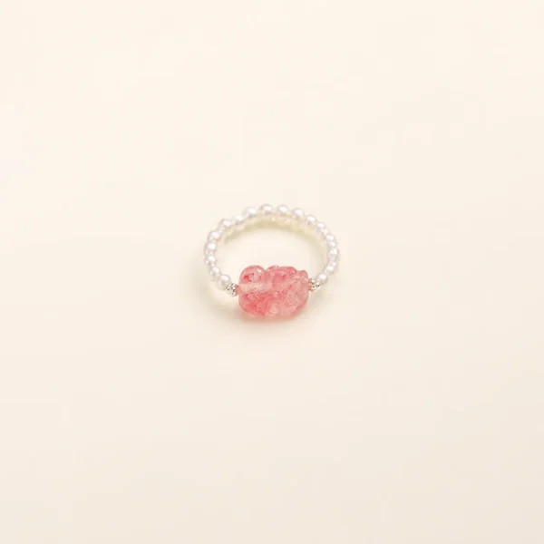 Strawberry Quartz & Moonstone Ring for Love & Joy