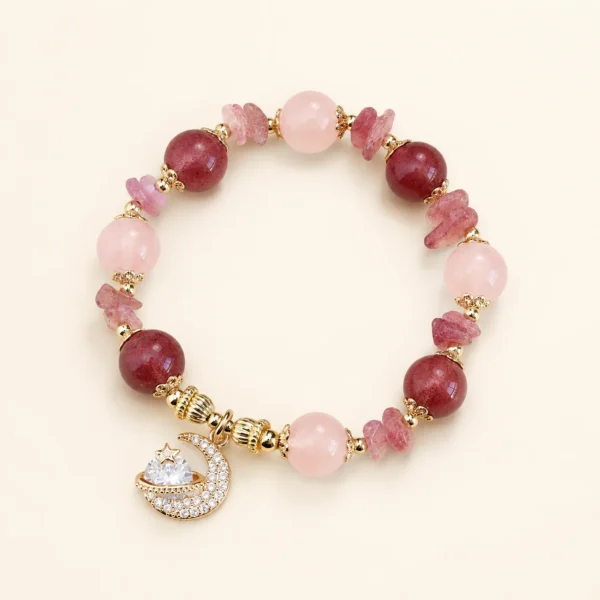 Strawberry Quartz Star Bracelet for Love & Joy