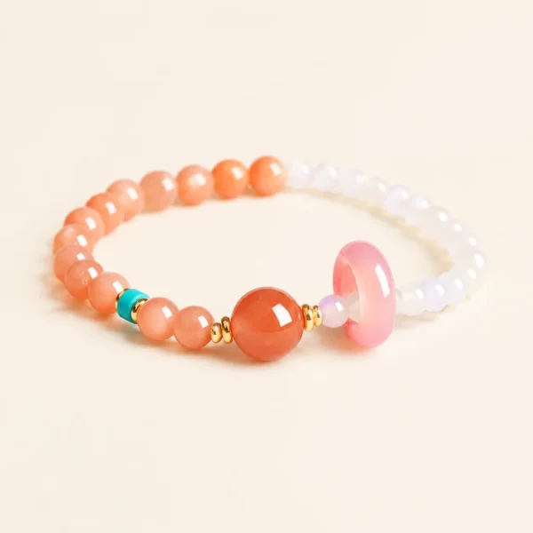 Sunstone Crystal Peace Buckle Bracelet for Joy & Vitality