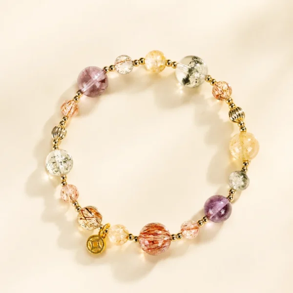 Artisan Super Seven Crystal Multi-Stone Bracelet for Balance & Spirit
