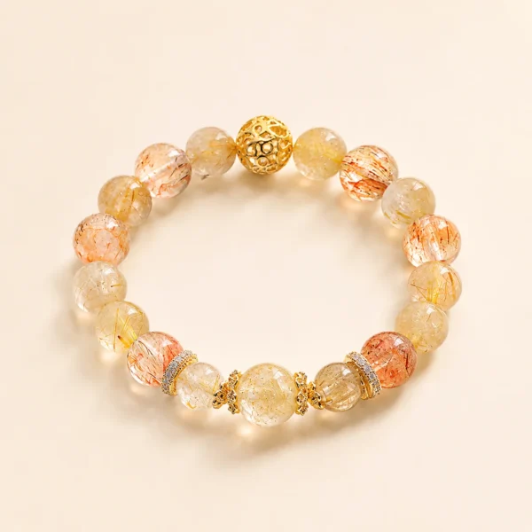 Super Seven Crystal & Gold Rutilated Quartz Bracelet for Balance & Spirit