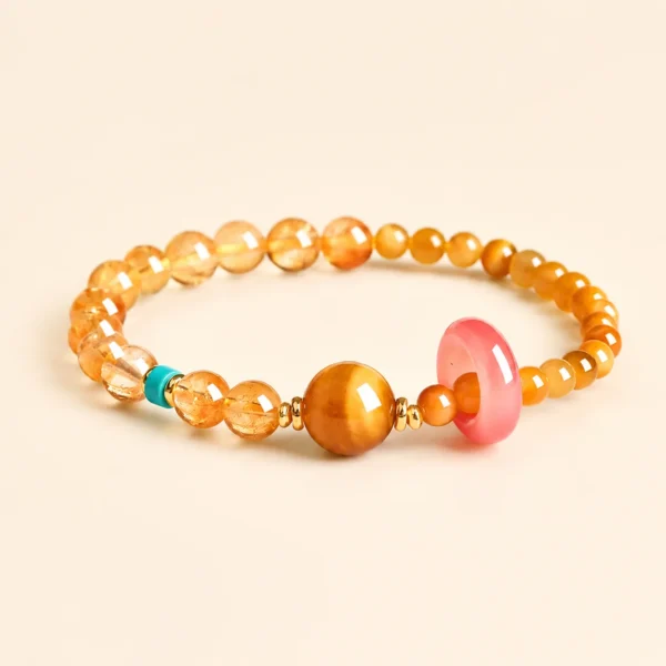 Tiger's Eye Peace Buckle Bracelet for Confidence & Strength