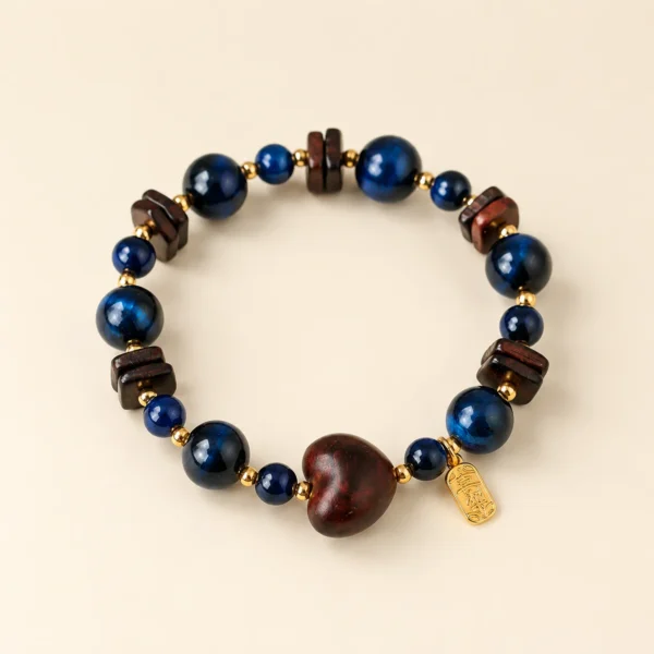Tiger's Eye & Sandalwood Bracelet for Confidence & Strength