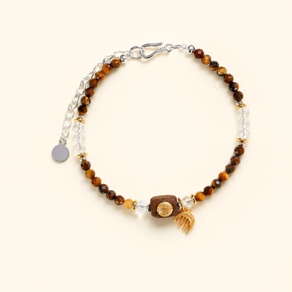 Tiger's Eye & Agarwood Bracelet for Confidence & Strength