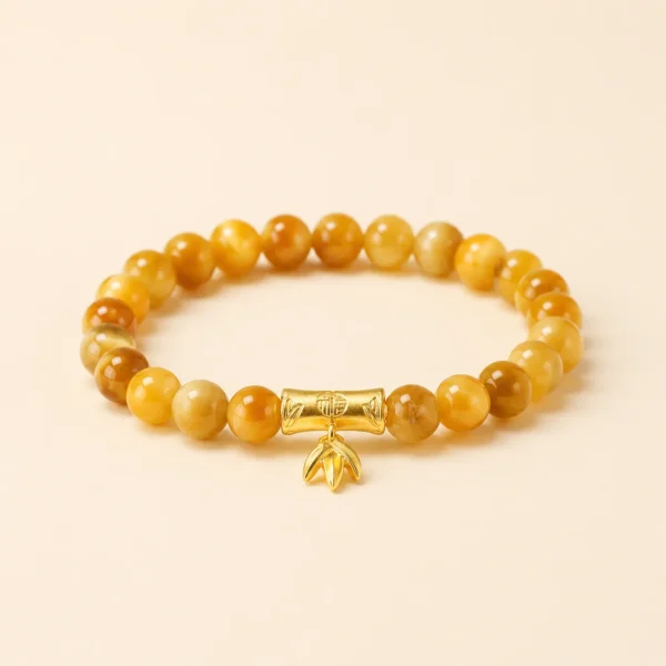 Tiger's Eye Bamboo Bracelet for Confidence & Strength