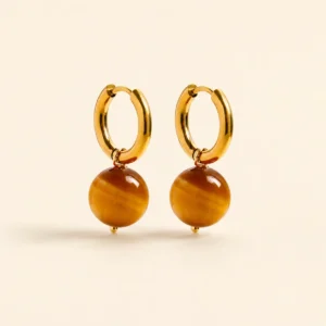 Tiger's Eye Earrings for Confidence & Strength