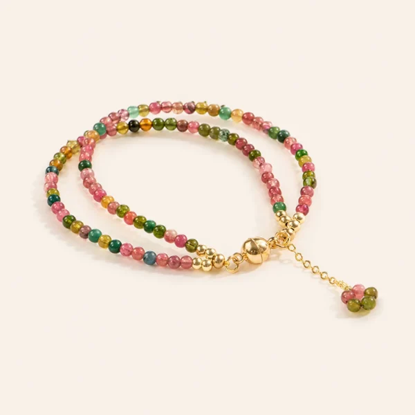 Handcrafted Tourmaline Crystal Bracelet for Joy & Abundance