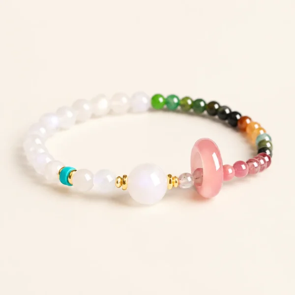 Tourmaline Crystal Peace Buckle Bracelet for Joy & Abundance