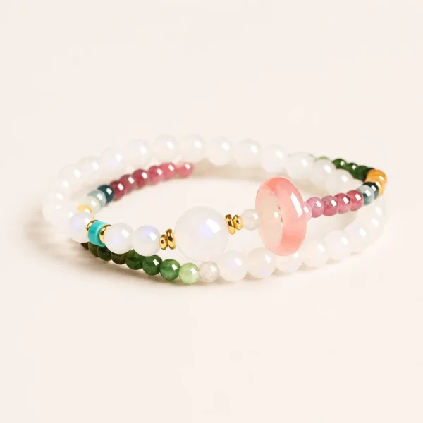 Tourmaline Crystal Double-Wrap Bracelet for Joy & Abundance