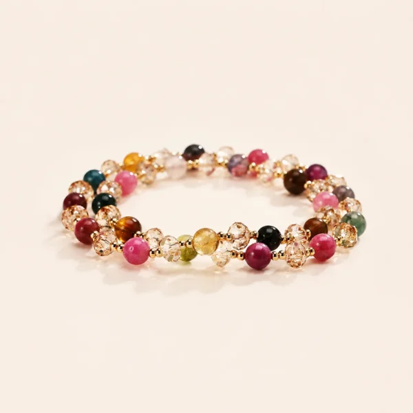 Natural Tourmaline Crystal Bracelet for Joy & Abundance