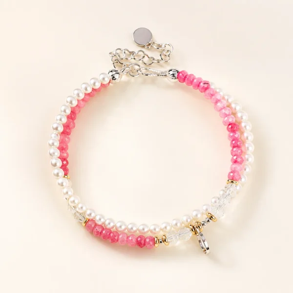 Tourmaline Crystal & Pearl Bracelet for Joy & Abundance