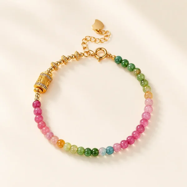 Tourmaline Crystal 4mm Bracelet for Joy & Abundance