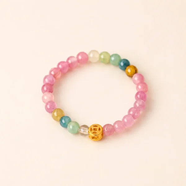 Classic Tourmaline Crystal Coin Ring for Joy & Abundance