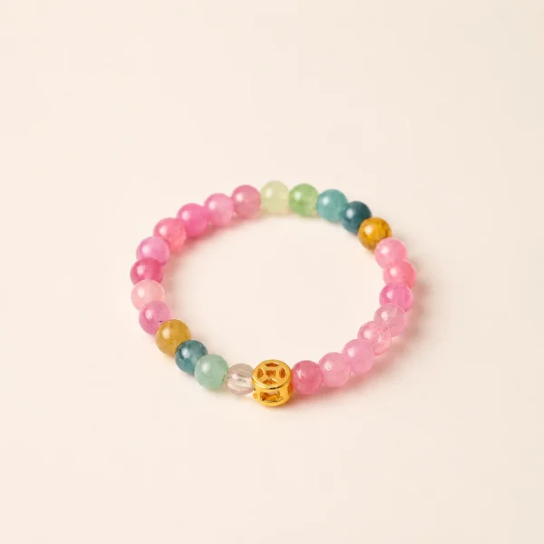 Tourmaline Crystal Coin Ring for Joy & Abundance