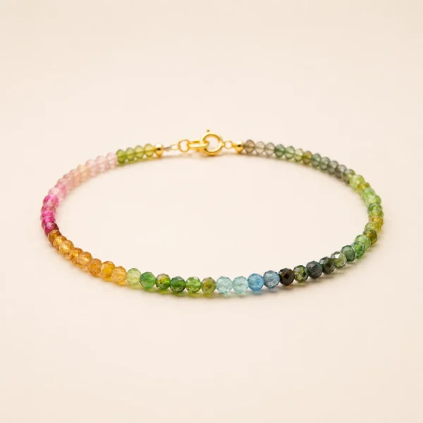 Tourmaline Crystal Faceted Bracelet for Joy & Abundance