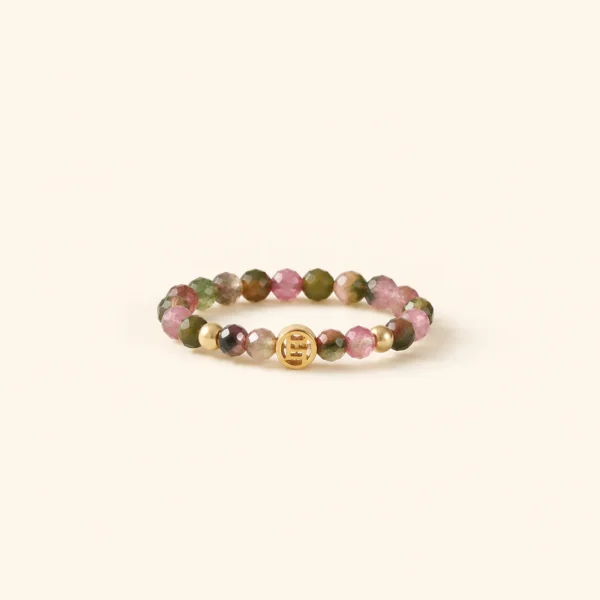 Classic Tourmaline Crystal Faceted Ring for Joy & Abundance
