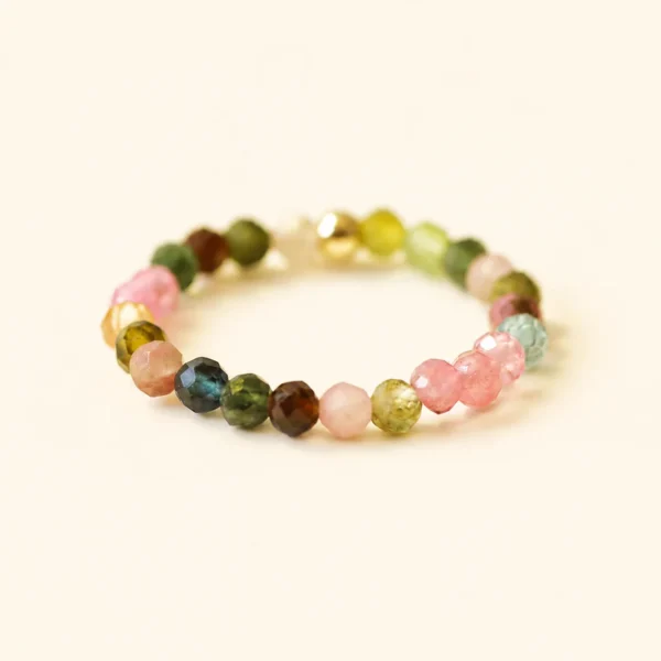 Tourmaline Crystal Faceted Ring for Joy & Abundance