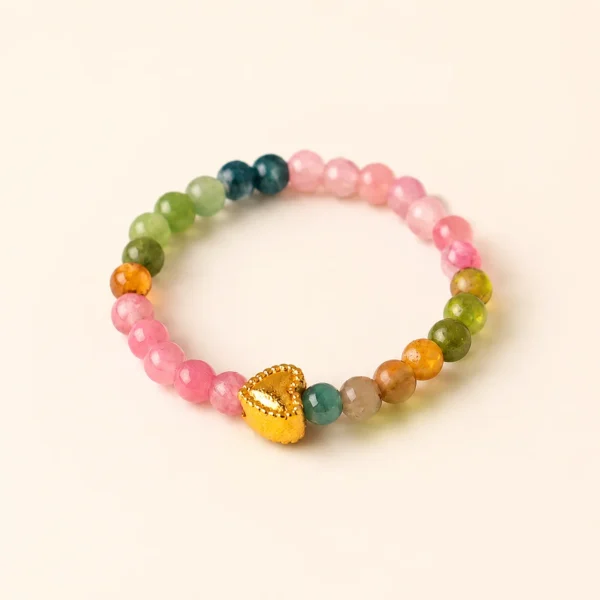 Classic Tourmaline Crystal Heart Ring for Joy & Abundance