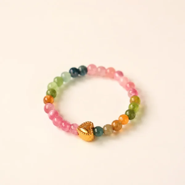 Tourmaline Crystal Heart Ring for Joy & Abundance