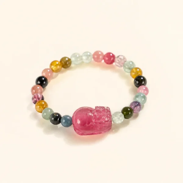 Classic Tourmaline Crystal Pixiu Ring for Joy & Abundance
