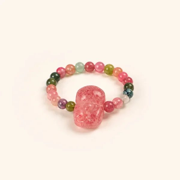 Tourmaline Crystal Pixiu Ring for Joy & Abundance
