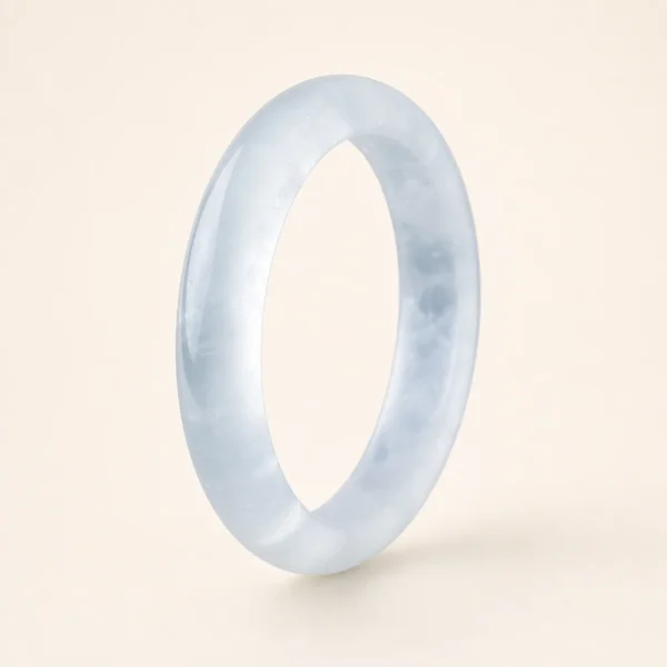 White Phantom Quartz Bangle for Clarity & Peace