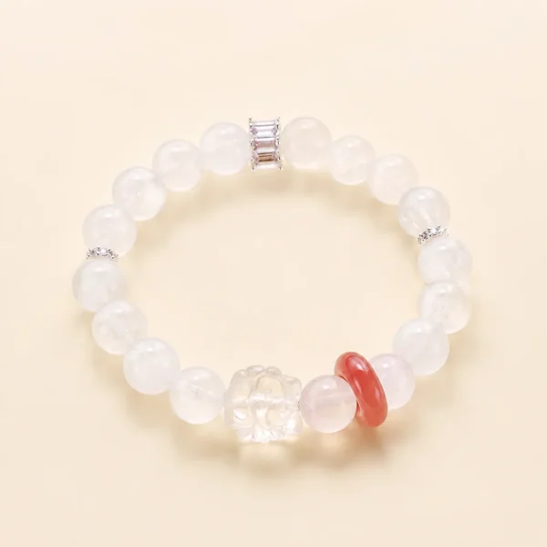 White Phantom Quartz Bracelet for Clarity & Peace