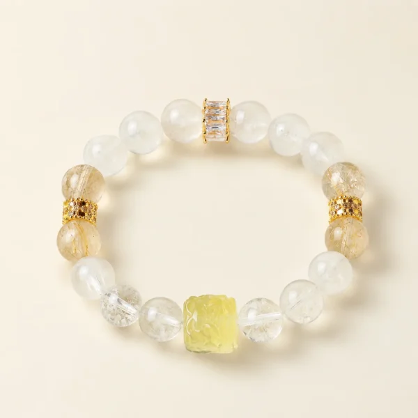 Classic White Phantom Quartz 10mm Bracelet for Clarity & Peace