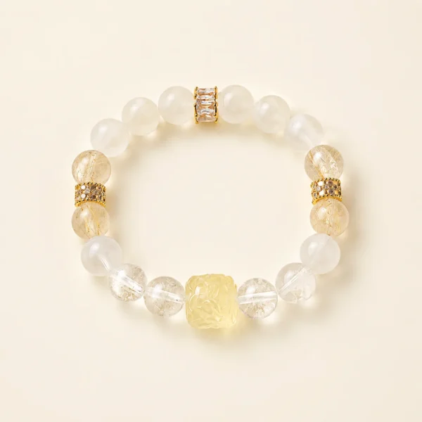 White Phantom Quartz 10mm Bracelet for Clarity & Peace