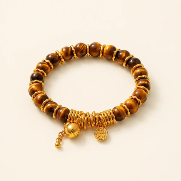 Yellow Tiger Eye Wrap Bracelet for Confidence & Strength