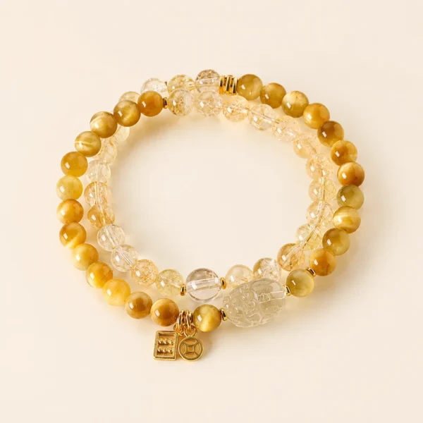 Classic Yellow Tiger Eye 6mm Bracelet for Confidence & Strength
