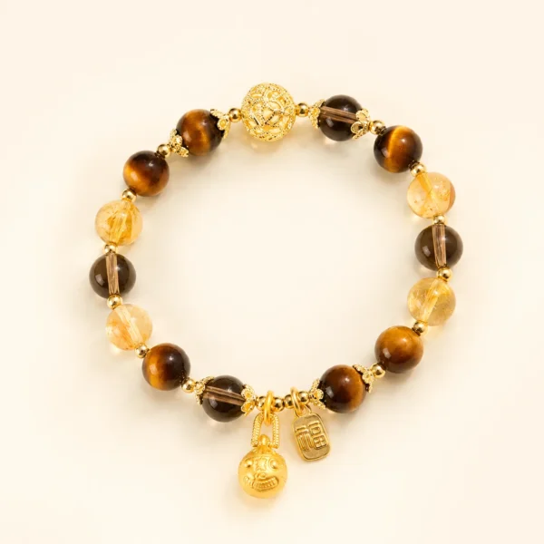 Classic Yellow Tiger Eye Bracelet for Confidence & Strength