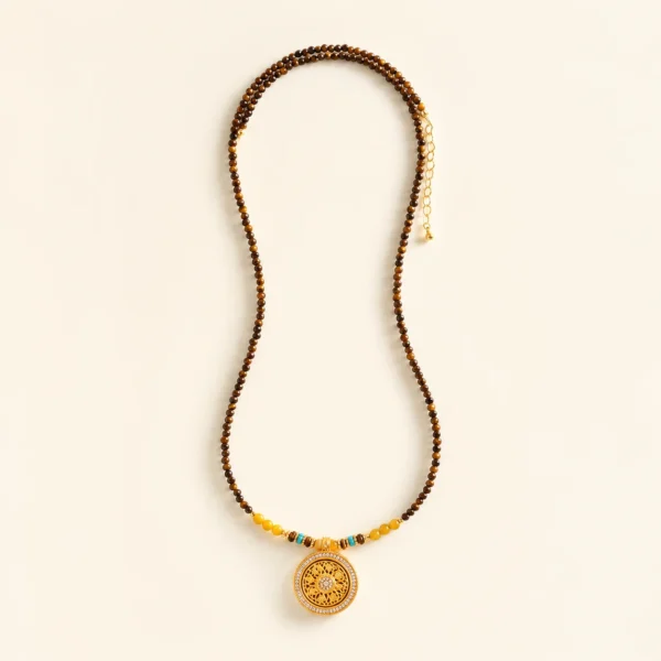Yellow Tiger Eye Necklace for Confidence & Strength
